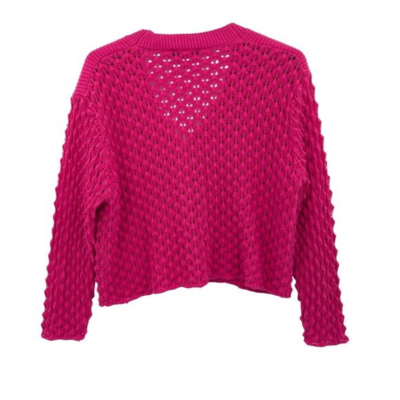 Broadway 38 Button Up Cardigan Women Size XL Textured Chunky Open Knit Academia - Picture 2 of 9